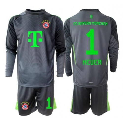 Bayern Munich Manuel Neuer #1 Portiere Seconda Maglia Bambino 2025-26 Manica Lunga (+ Pantaloni corti)